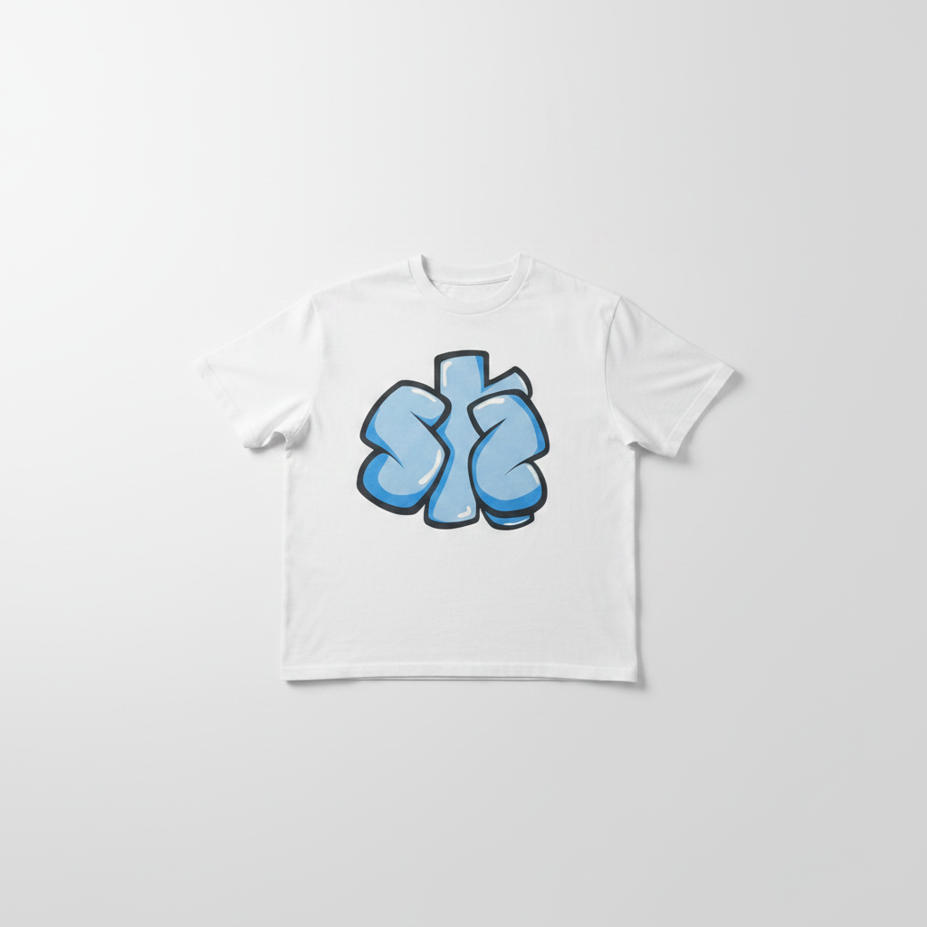 BUBBLE GUM BLUE TEE.