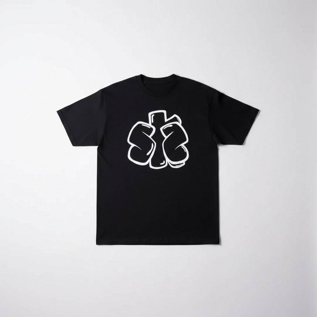 BUBBLE GUM BLACK TEE