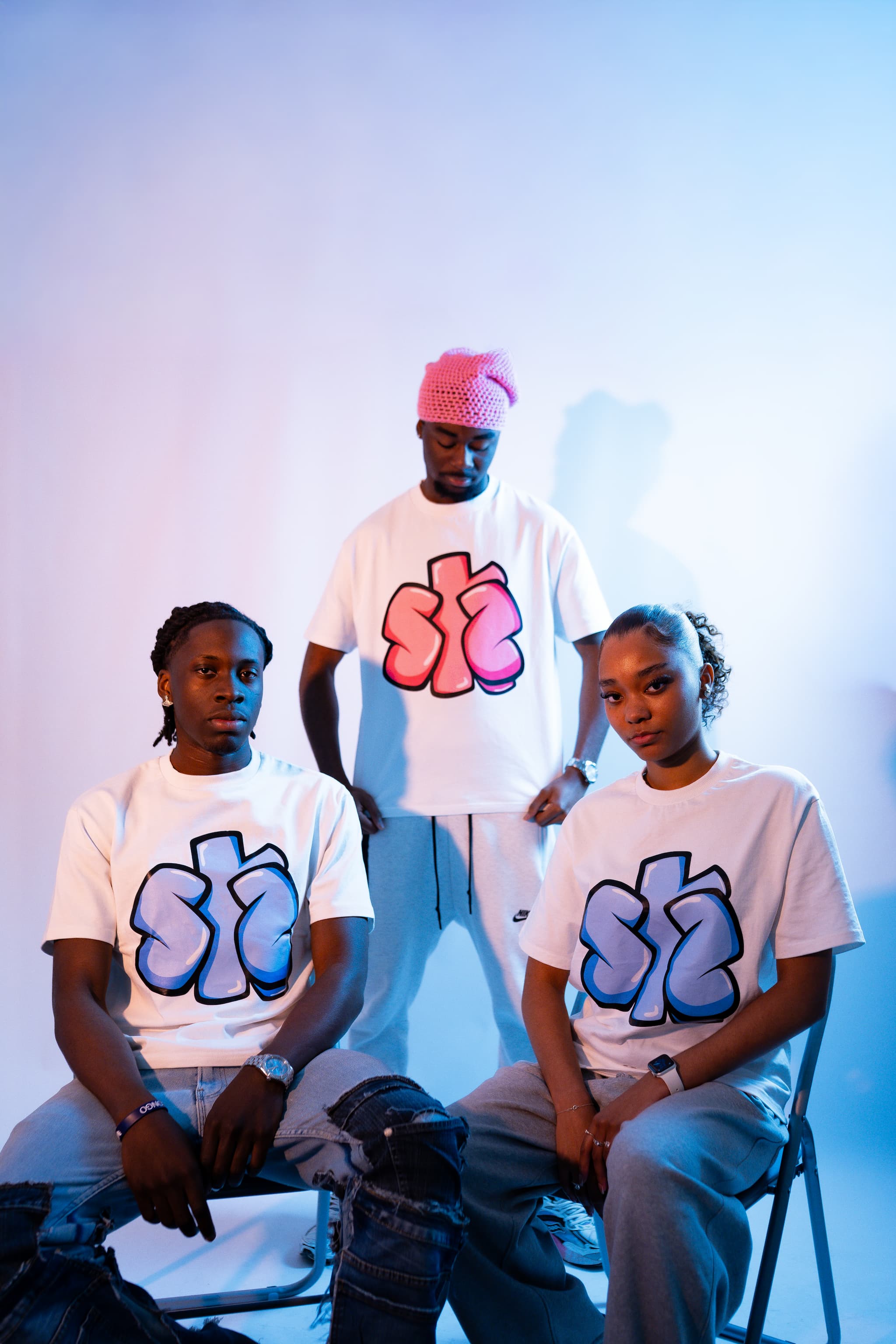 BUBBLE GUM BLUE TEE.