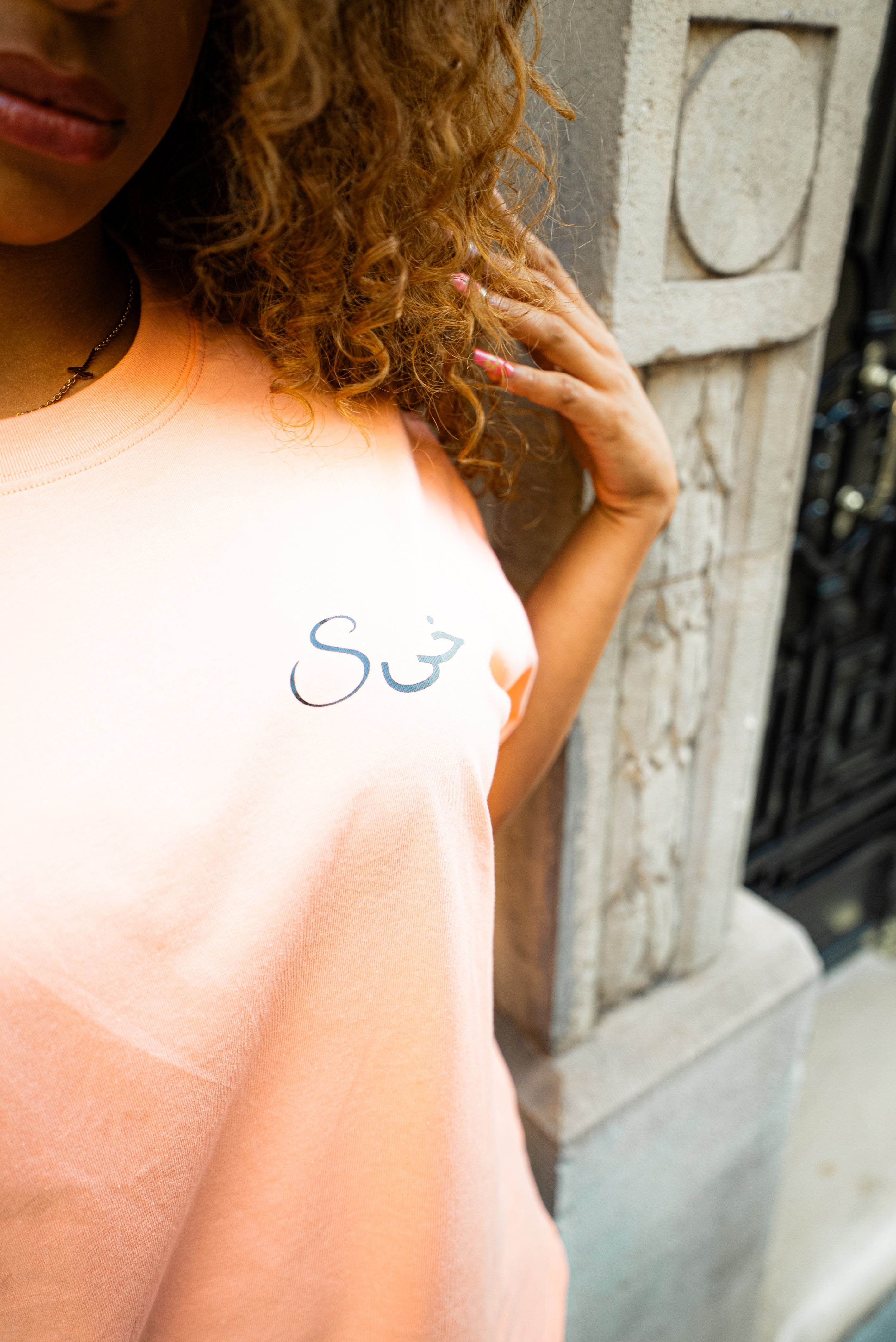 TEE-SHIRT ORANGE SAUMON ‘’NO NOISE ’’