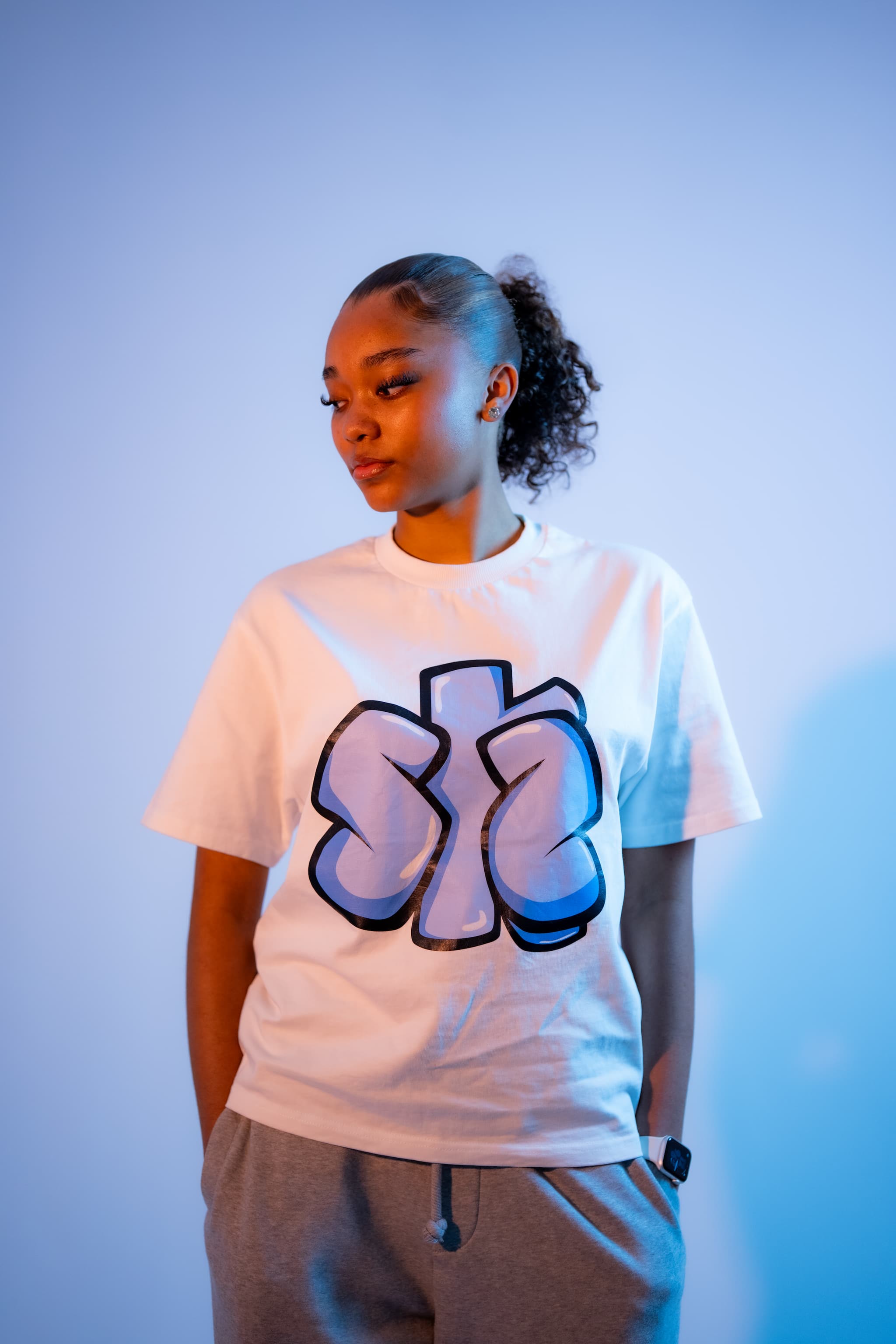 BUBBLE GUM BLUE TEE.