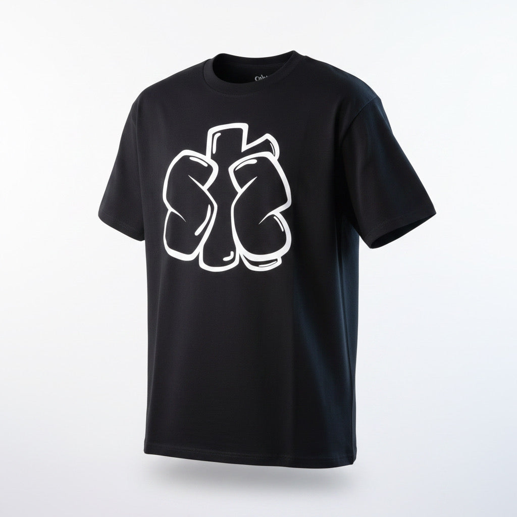 BUBBLE GUM BLACK TEE